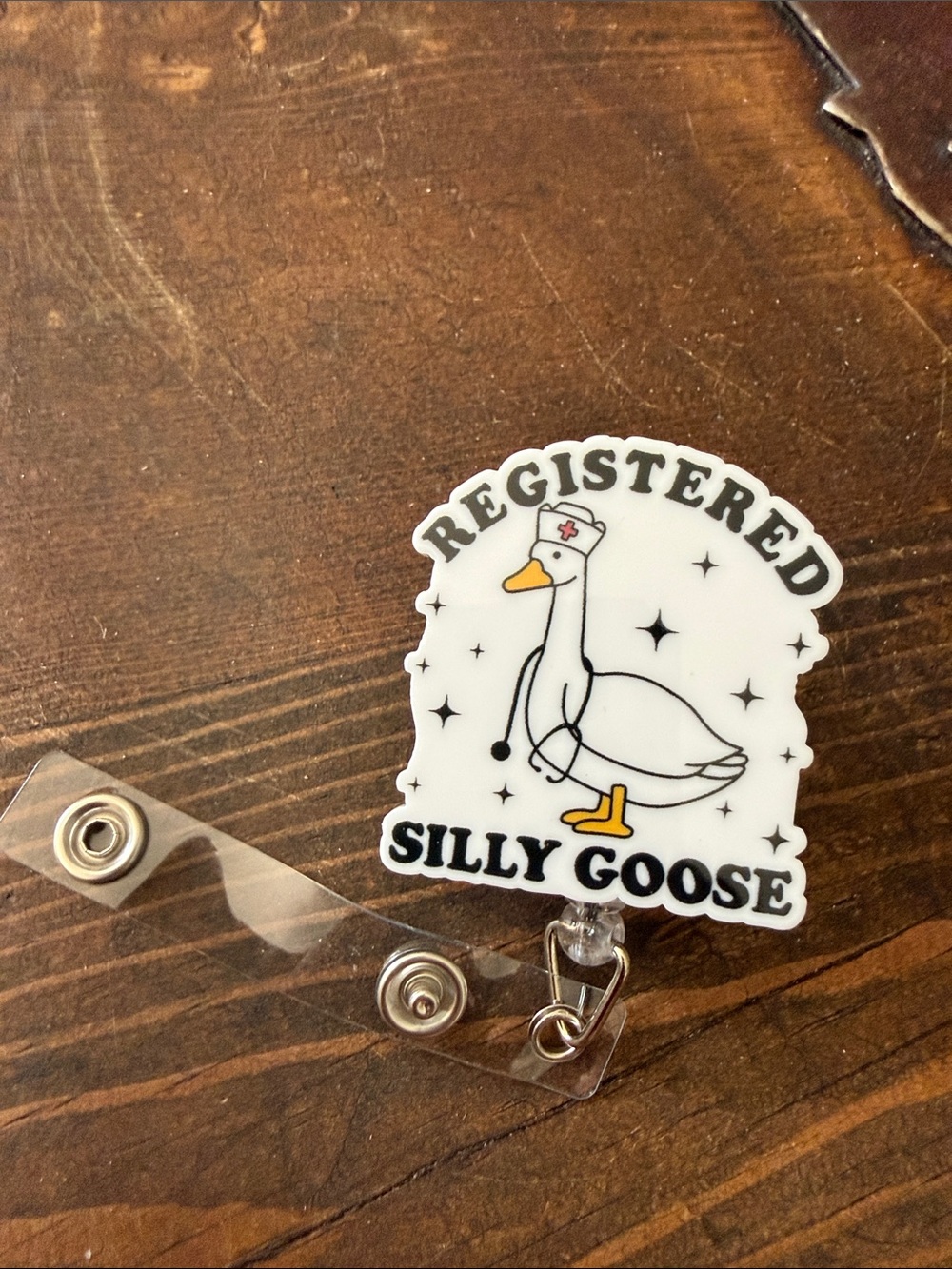 Registered Silly Goose White Badge Reel - Kids Accessories